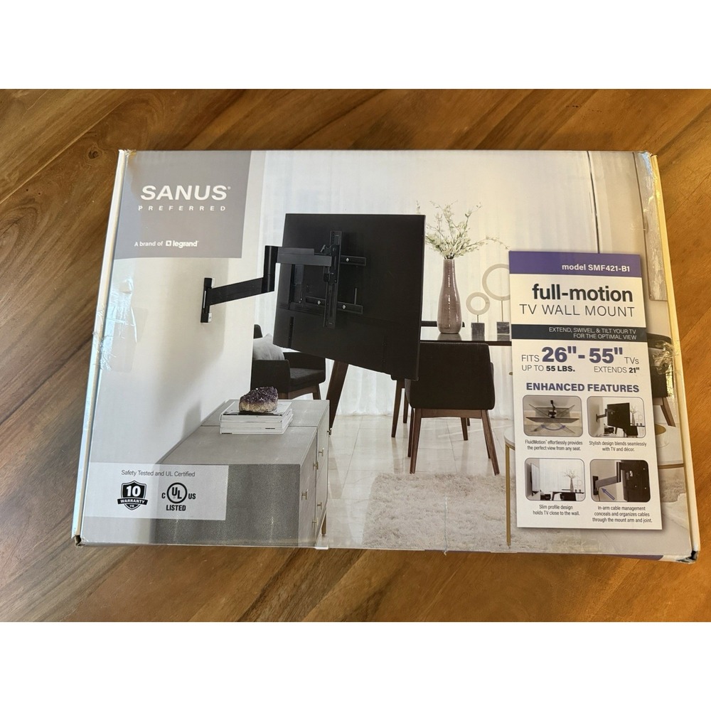 SANUS Full-Motion TV Wall Mount – 26"–55" – Open Box